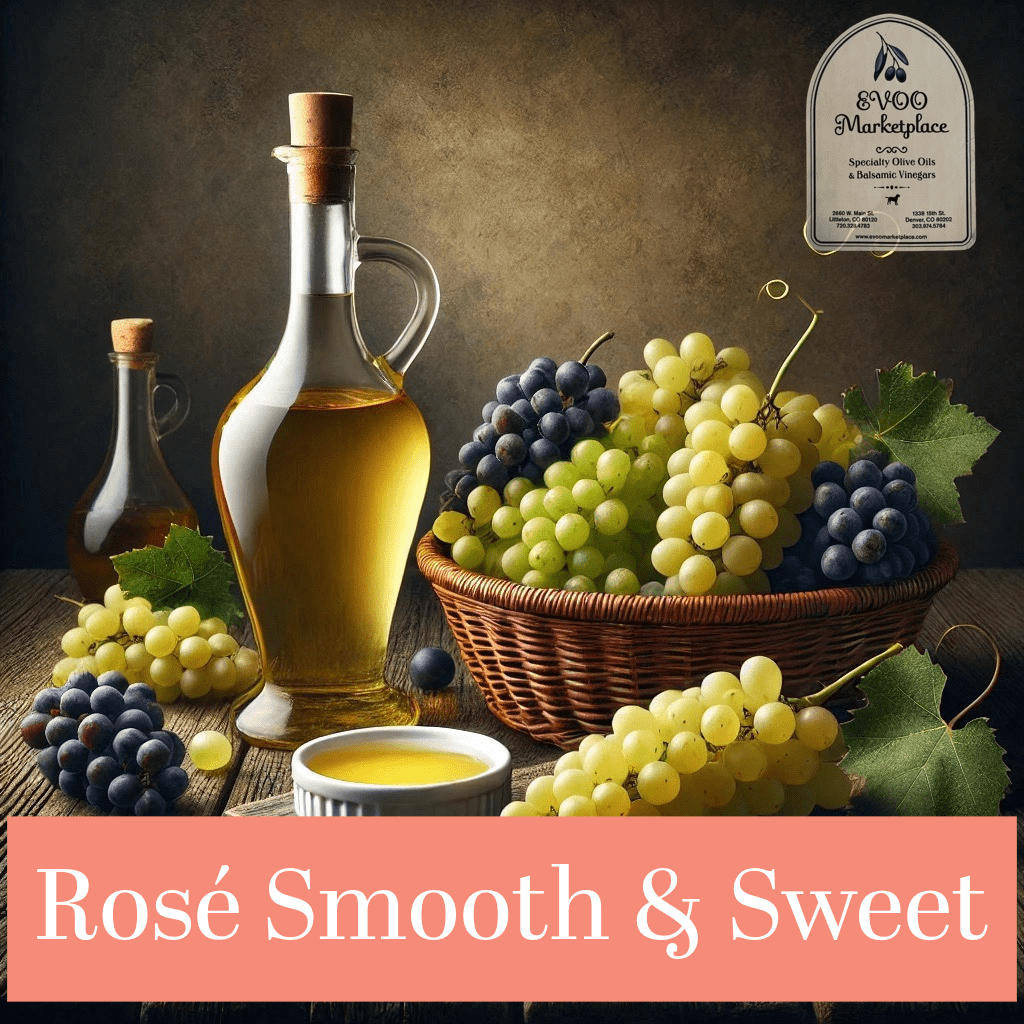 Ultra-Premium Rosé Balsamic: Rich, tangy & syrupy. Perfect for glazes, dressings, cocktails & more. Pair with our infused olive oils!